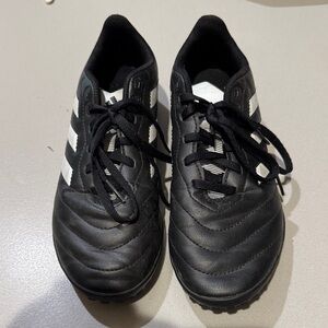 Kids Black and White Adidas Indoor Soccer Shoes
